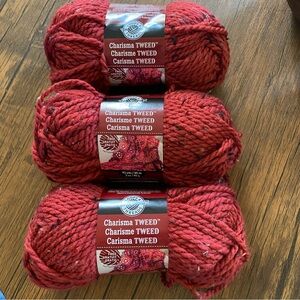 3 Loops & Threads Charisma Tweed Burgundy Yarn Lot 15/0083